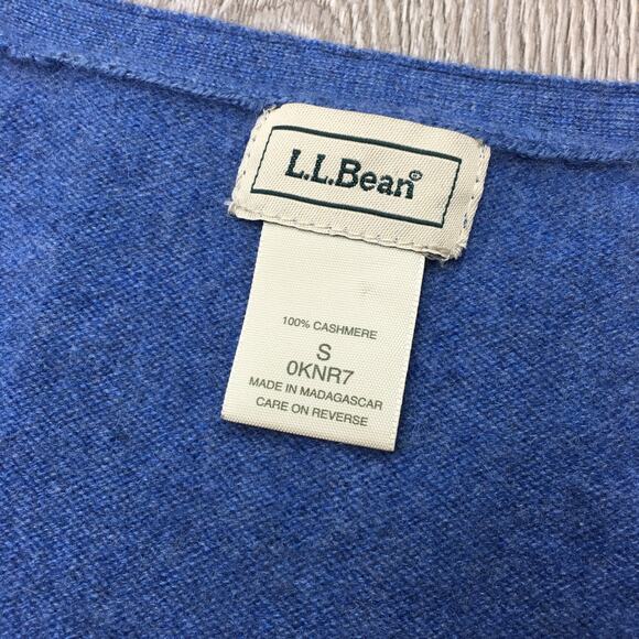 L.L. Bean Womens 100% Cashmere Pullover Sweater Long Sleeve Soft Knit Blue Small - Picture 3 of 6